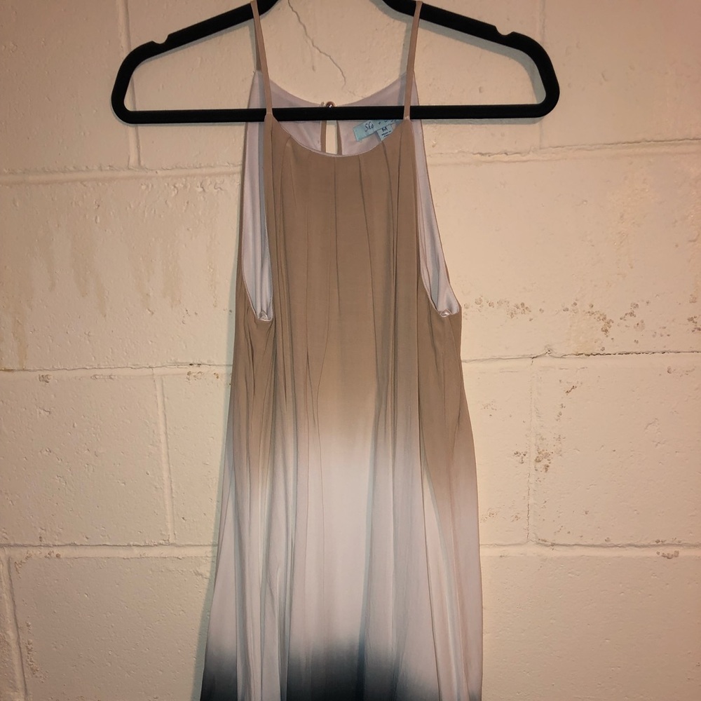 High neck spaghetti strap dress